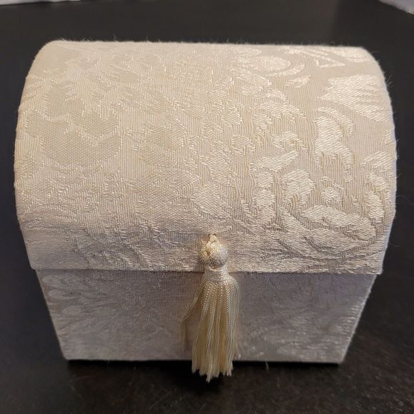 Vintage YOUR WORRY BOX Music Box, 3 Gold-Trim SPUN BLOWN GLASS ANGELS Fur Elise - Picture 6 of 8